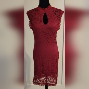 Burgundy Almost Famous midi dress, size large